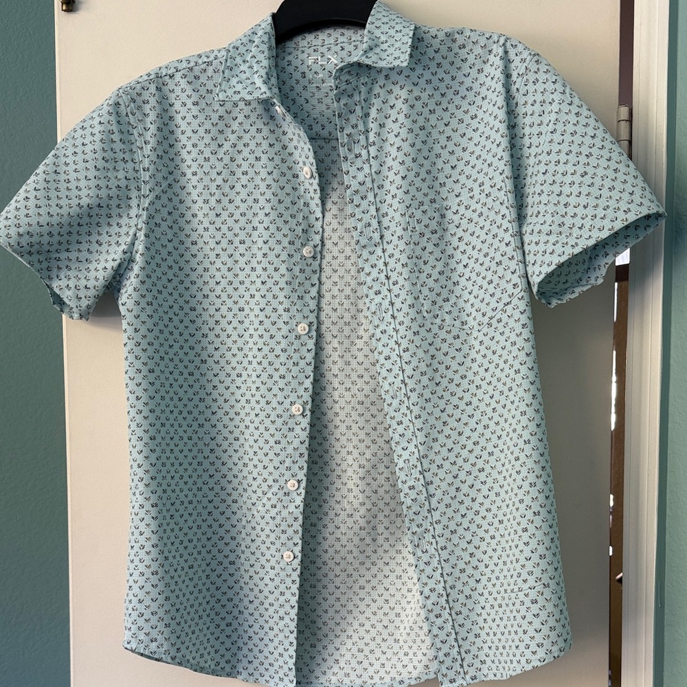 Men's Sky Blue Patterned Casual Shirt - Picture 1 of 4